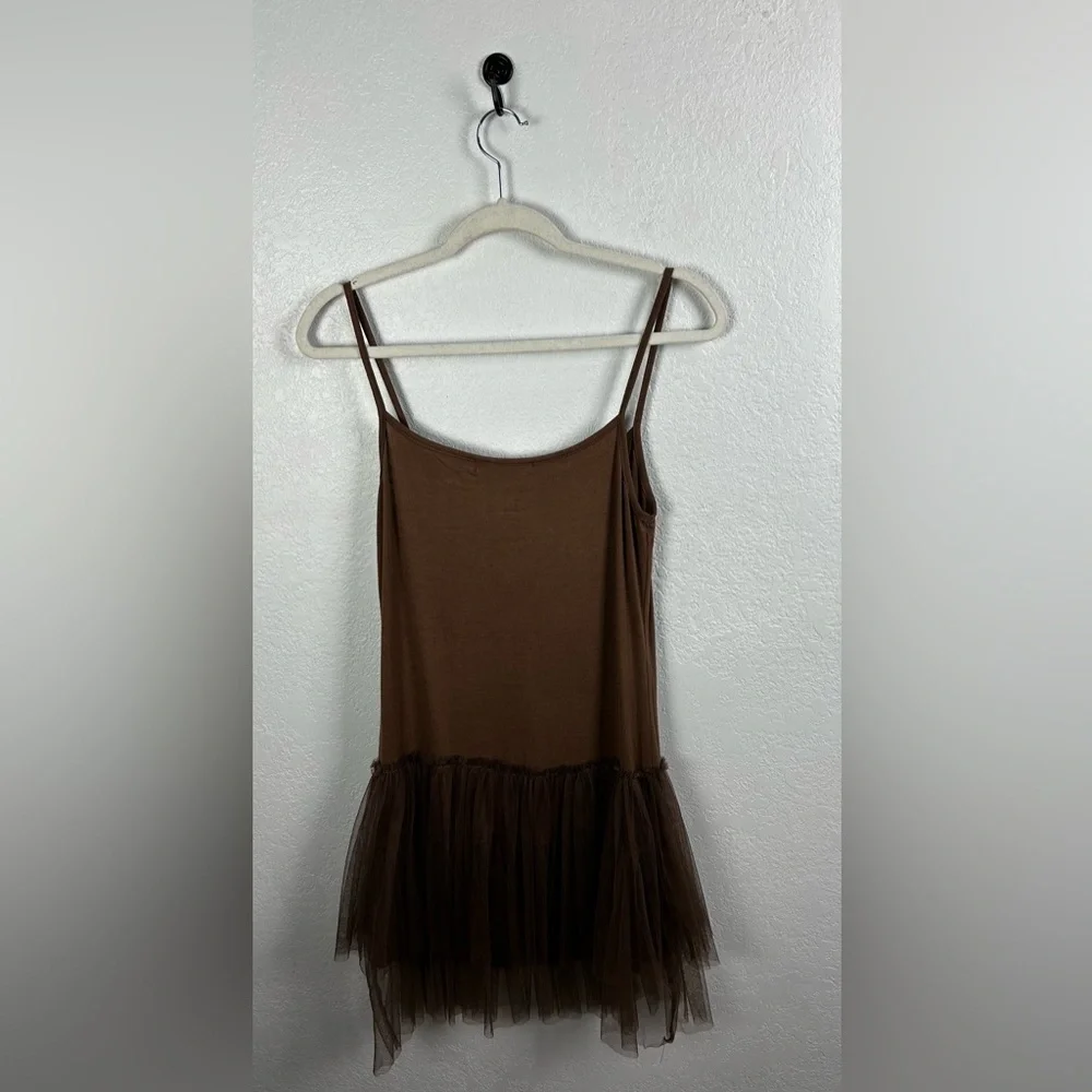 Whish Women’s Brown Mini Dress Sleeveless Sz S Feminine Skater Girl Party Casual